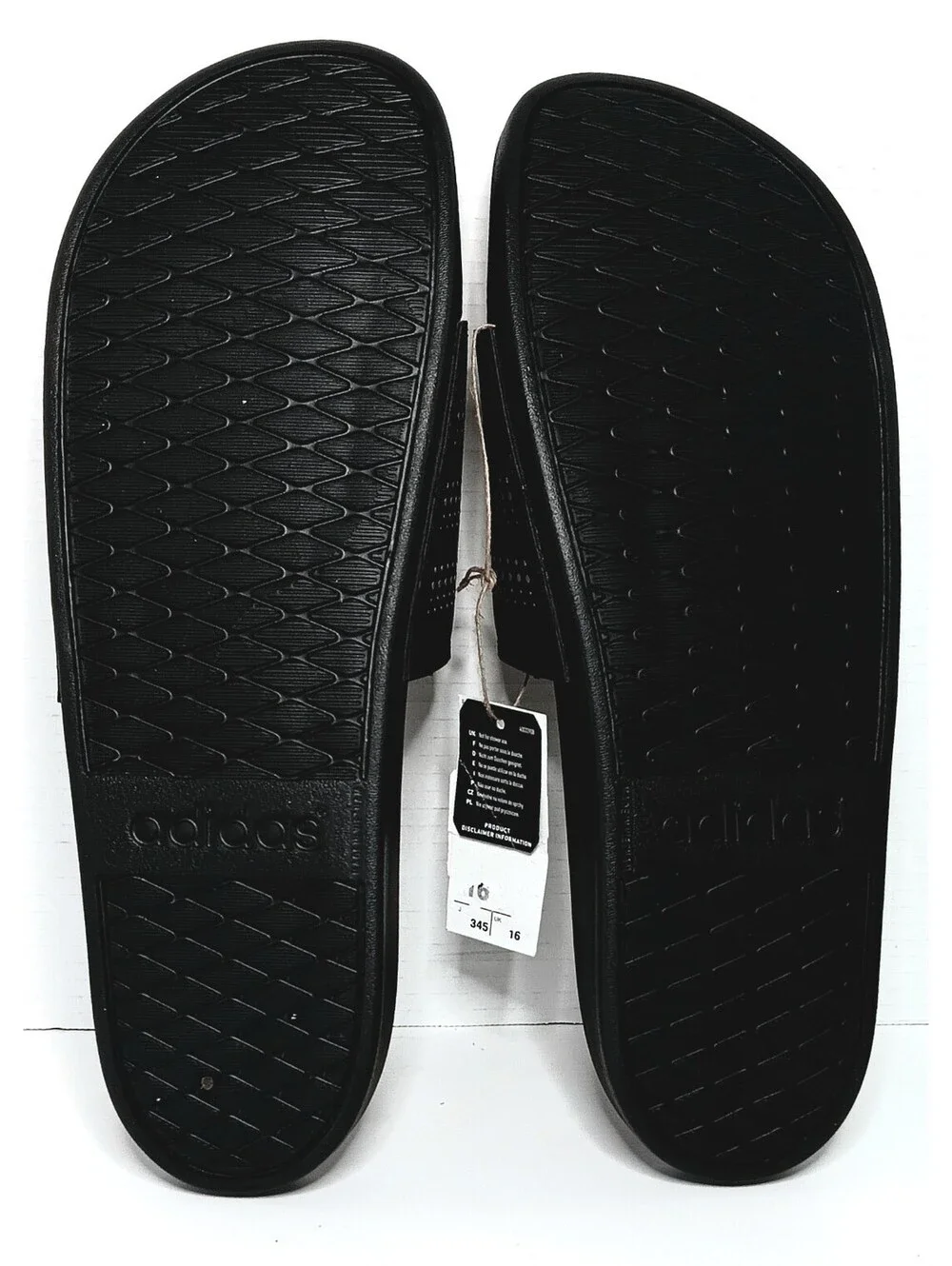 NEW Adidas Adilette Comfort Shower Sandals Mens 16 Slide Slip On Flat Low Black